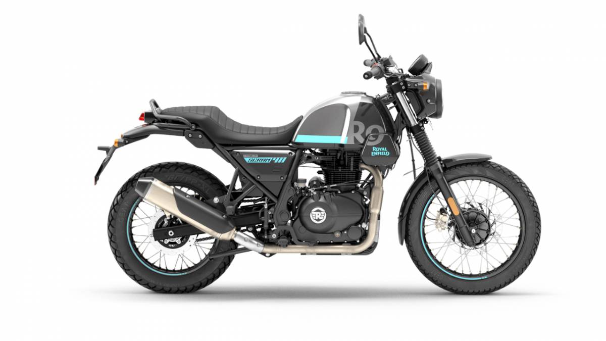 ROYAL ENFIELD SCRAM 411 - Silver Turquoise